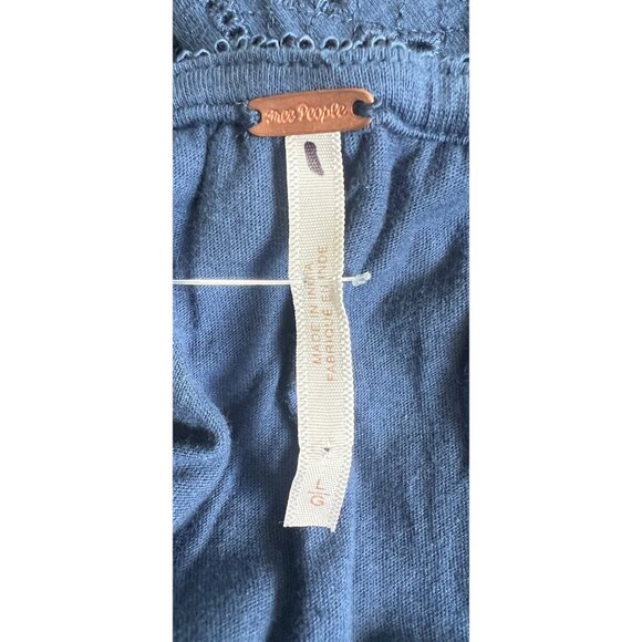 Free People Women's Blue Remember Me Embroidered Lace Mini Dress Open Back Large - Picture 5 of 14